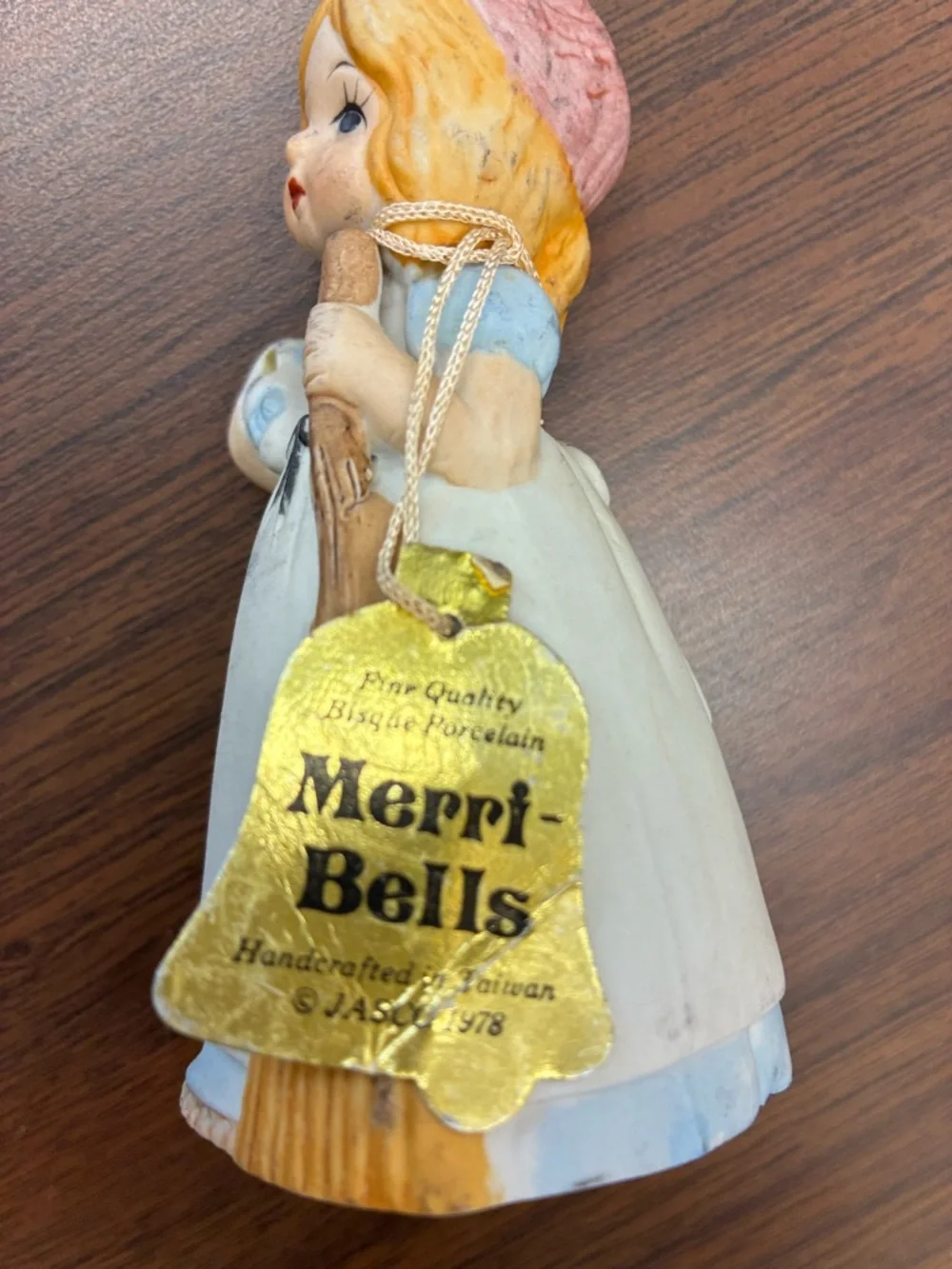 Vintage 1978 Jasco Meri-Bells “Cinderella” Bisque Porcelain Figurine Bell